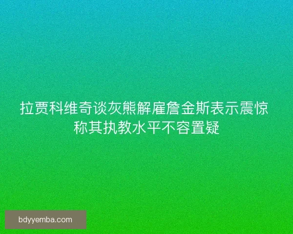 拉贾科维奇谈灰熊解雇詹金斯表示震惊 称其执教水平不容置疑 拉贾科维奇谈灰熊解雇詹金斯表示震惊 称其执教水平不容置疑