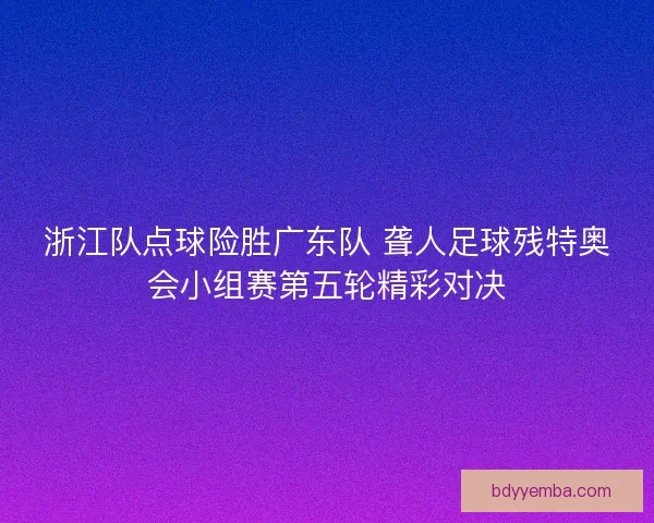 浙江队点球险胜广东队 聋人足球残特奥会小组赛第五轮精彩对决
