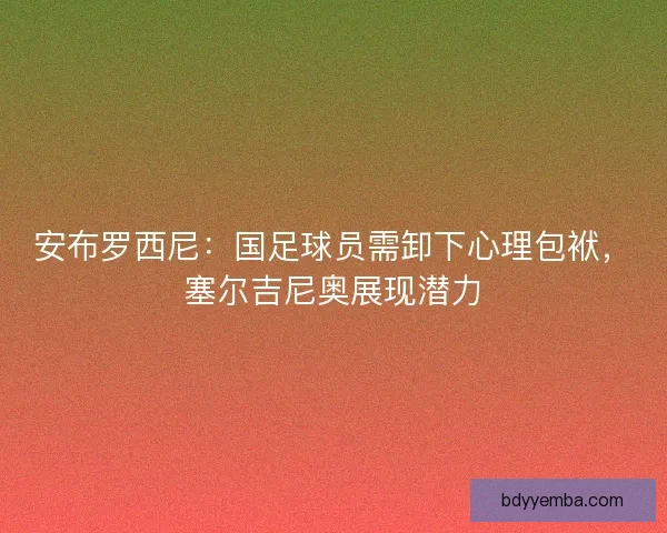 安布罗西尼：国足球员需卸下心理包袱，塞尔吉尼奥展现潜力