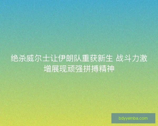 绝杀威尔士让伊朗队重获新生 战斗力激增展现顽强拼搏精神 绝杀威尔士让伊朗队重获新生 战斗力激增展现顽强拼搏精神